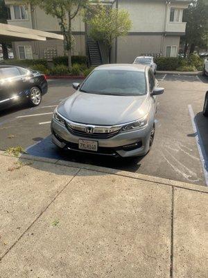 The car parked in disabled parking!