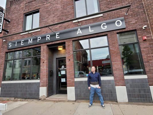 My cute hubby in front of the restaurant!