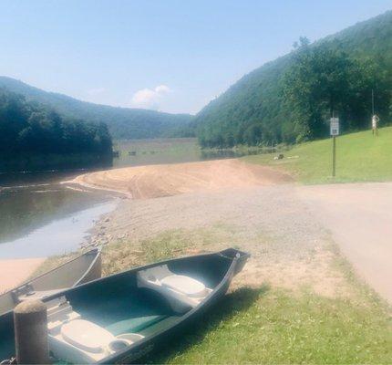 Boat area, looking toward beach and dam.