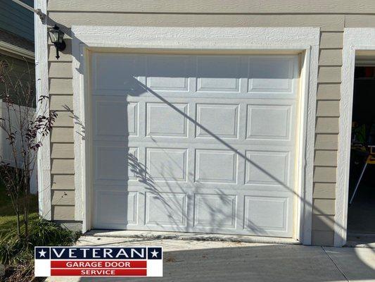 Single Garage Door Installation  Almond Color