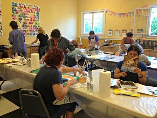 Women's Drop-in Art Journaling classes are a wonderful way to take care of yourself. Bring your inner artist out into the light!