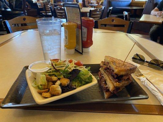 Brisket Sandwich with a house salad.