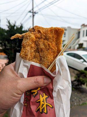 XXL fried chicken thigh $10.50