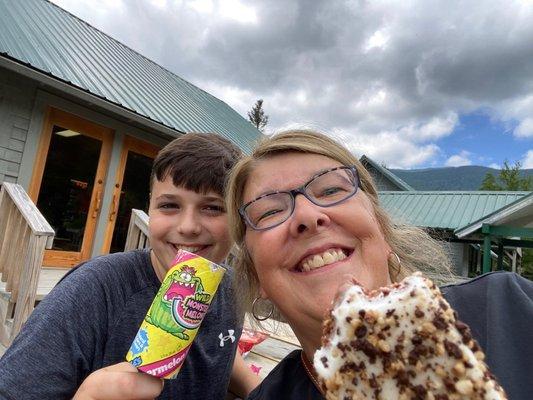 My grandson and I enjoying an ice cream when we were done!