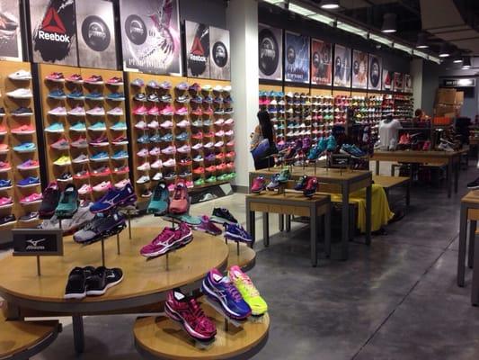 Massive selection of women's athletic shoes.