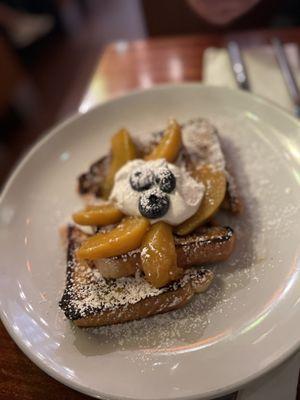 Peaches n cream French toast with marscapone