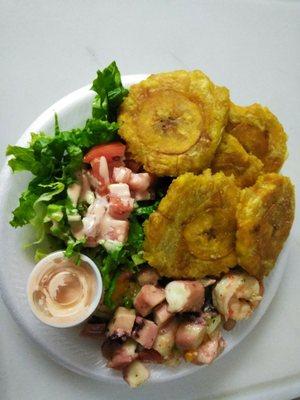 Tostones con Pulpo