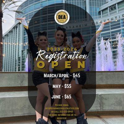 Registration is open.  Join us for the 23-24 Season.