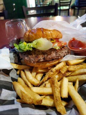 1/2 lb deluxe ground chuck burger with fries $11