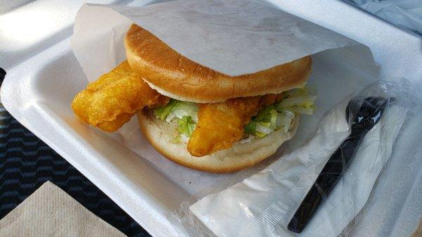 Giant fish sandwich to-go order EXCELLENT! Very consistent with dine in orders.