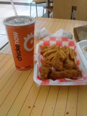 tenders platter, with soda.