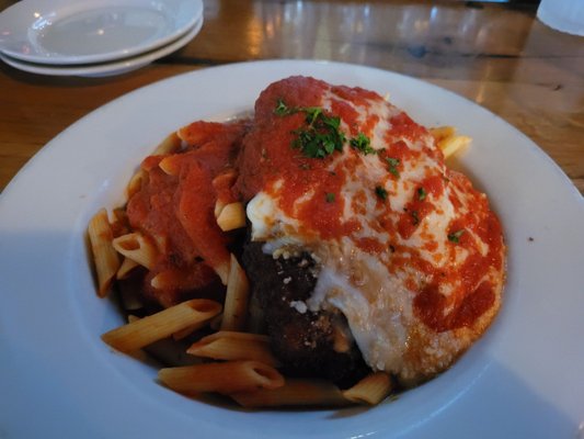 Chicken parm with penne