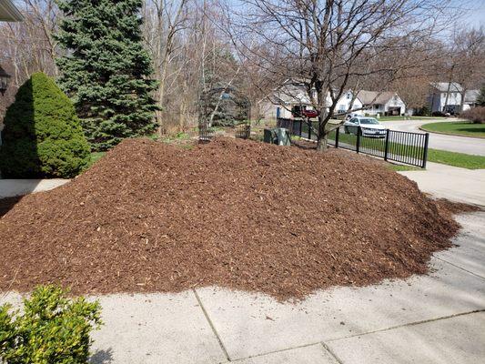 This "twice-ground pine mulch" has a lot of soil in it.