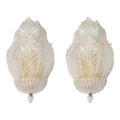 Neoclassical Murano glass pair of sconces - Dallas European antiques store