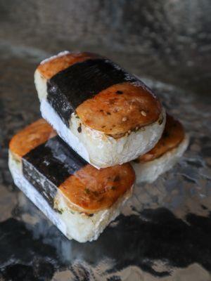 Spam with Furikake Musubis @tiffhuangry