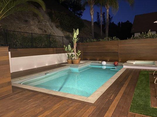 Full Backyard Remodel Including Pool installation and Decking by Vivid Homes, Leading General Contractors in Los Angeles, CA