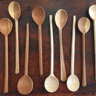 Hand-carved wooden spoons from Lenox, MA