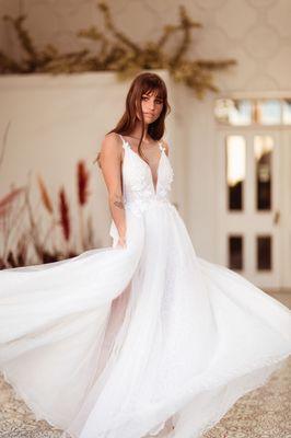 Contemporary A-line wedding dress