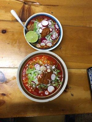 Pozole--pork hominy soup!!! So so yummy!