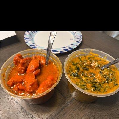 Small portions and def not what Butter chicken and palak paneer should taste or look like.