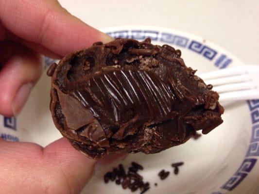 Inside of a Brigadeiro after a bite