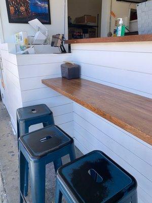 Counter seating on the boardwalk