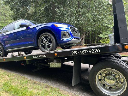 Getting my stubborn Audi onto the truck