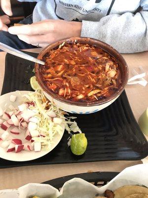 Pozole is perfect for a cold day.