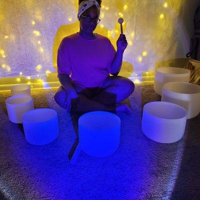 a calm night in Crystal Bowl Sound Healing