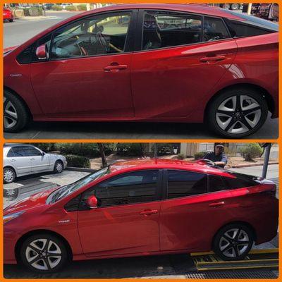 Our Car before and after tinting