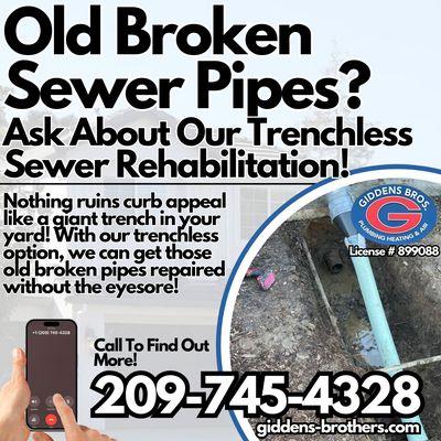 Don't dig up your yard! Go trenchless with your sewer rehabilitation!