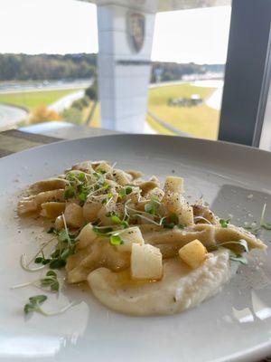 Caramelle pasta in a brown butter