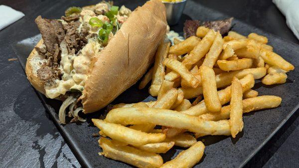 Crawdaddy Philly fries and some shared steak