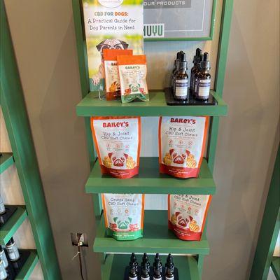 Treats for pups too! Shampoo and topicals for pets. All natural and locally sourced, made in Cali.