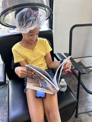 Little Girls need their hair done too! Hair treatment and cut by Vanessa