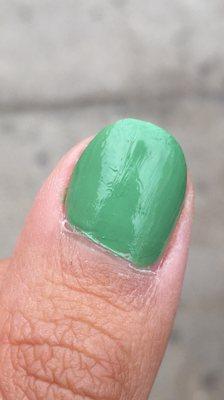 Nail polish was so old that it dried like this, all streaked.