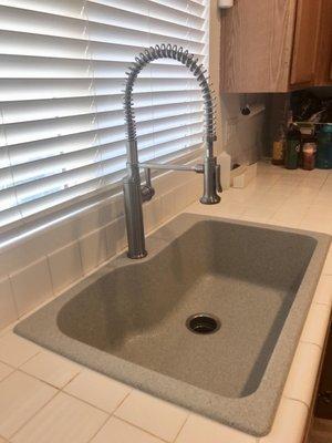 Our new Swanstone sink and Kohler faucet