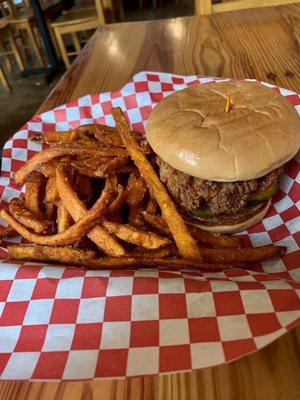 The Purist Sandwich with Shoestring Sweet Potato Fries with Chili Spice