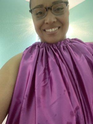 Me inside my beautiful purple gown