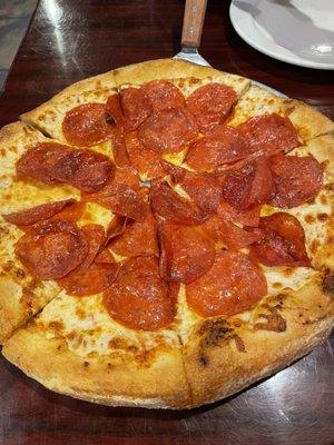 Pepperoni pizza with extra pepperoni