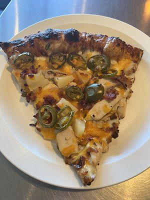 Bar b Bbq Chicken Pizza with jalapeño & pineapple