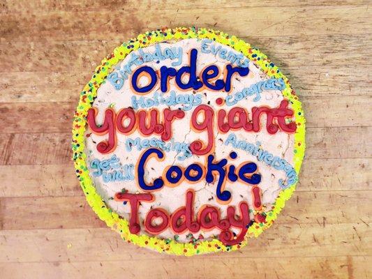 Giant 12" Decorated Cookies are a great idea for ANY Occasion! Many designs to choose from or create your own. Only $19.95