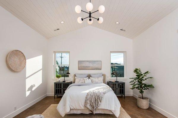 Custom Built home - Master Bathroom with vaulted T&G ceiling