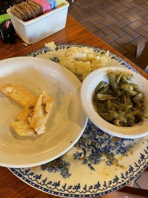 Cold sides and unappealing fries.