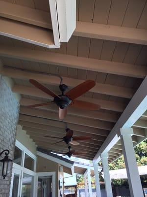 Patio fans on conduit side