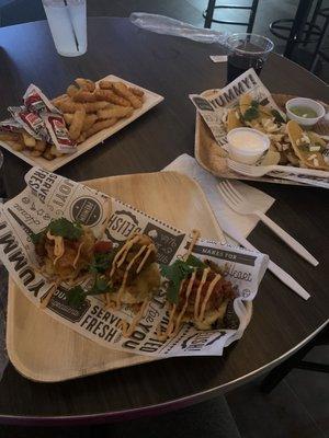 Chicken bites and mini Quesadillas ! Yum!