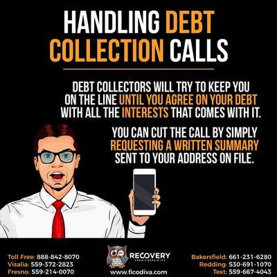 #handling  #debt #collection #CALLS 

#ficodiva  #recoverycreditrepairinc #creditrepair #creditispower #creditrestoration