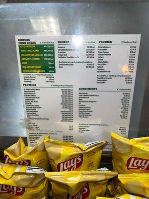 A menu and some LAY&#39S Classic Potato Chips