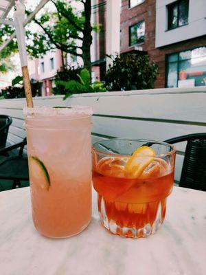 Paloma ($13) and Old Fashioned ($15)