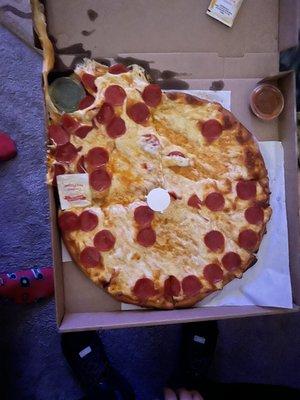 Pizza as delivered by grubhub